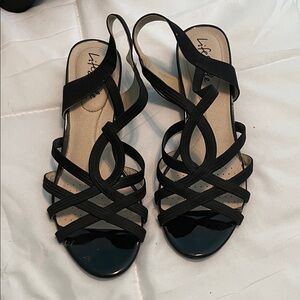 Life Stride Black Strappy Sandals